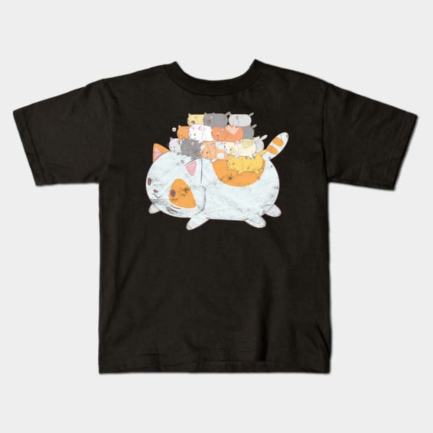 Cat Mom Cuddle Pile Kids T-Shirt by avshirtnation